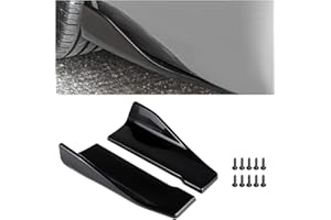 Suvnie 2 PCS Rear Bumper Lip Guards DIY Car Exterior Decoration, Anti-Collision Body Parts & Trim for Diffuser Splitter, Canard Protector Installed at The Bottom, Car Accessories (Bright Black)