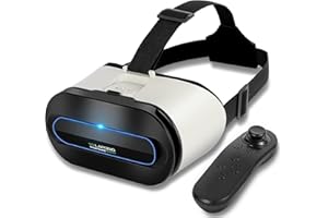 LAPORIO VR Headset for Smartphones with Bluetooth Controller, Ultra-Wide 120° Viewing Angle, Adjustable Focus and Eye Width, Aspherical Optical Lens, Good Heat Dissipation, 4.5-6.5 Inch Smartphone