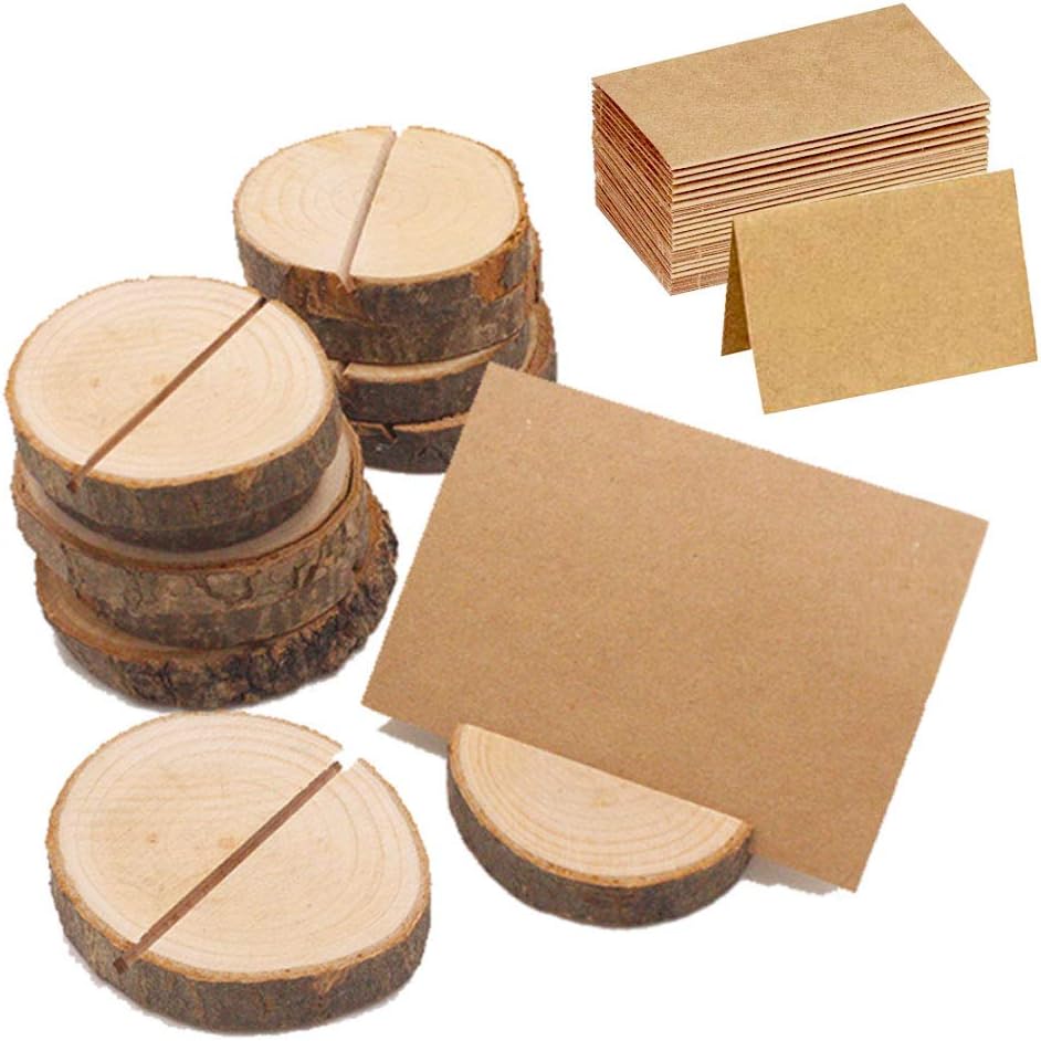 40 Segnaposto In Legno Per Tavolo - Portanumeri Portafoto Per Matrimonio Cena Festa Cafe