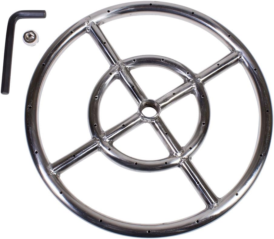 Amazon Com Celestial Fire Glass 12 Round Fire Pit Burner Ring Stainless Steel Double Ring Garden Outdoor