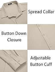 COOFANDY Men's Muscle Fit Dress Shirts Wrinkle-Free