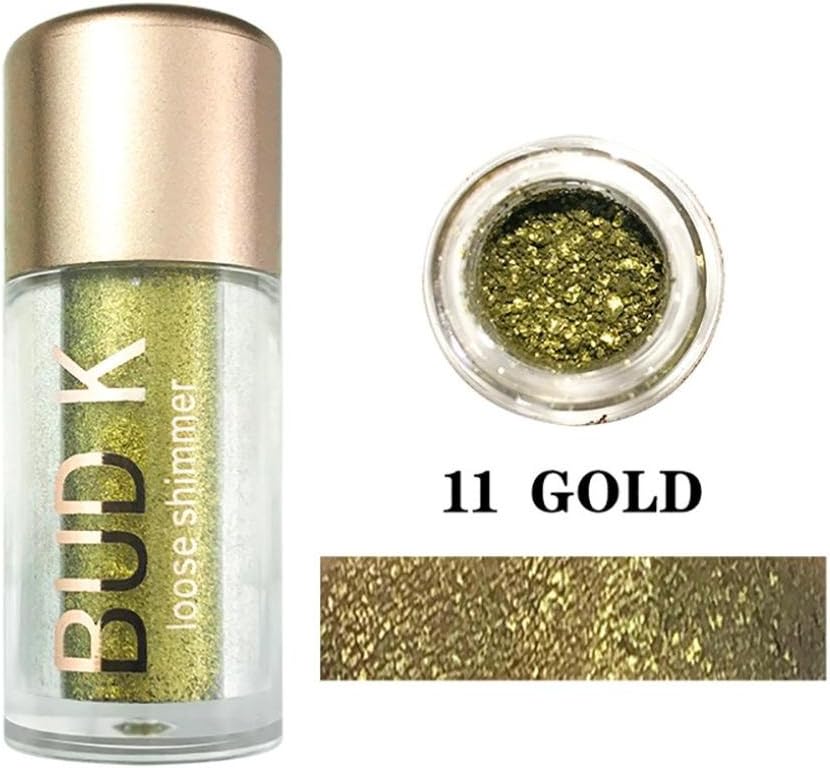 DMZing Bud K 12 Color Glitter Eyes Powder Eyeshadow Diamond Pigments Waterproof Makeup Pearl Metallic Eyes Shimmer Eye Shadow (12 Color-0K)