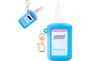 CERCGVEL Silicone Case Compatible with Purell Advanced Hand Sanitizer 2 Fl Oz, Protective Case with Keychain for Travel Size Flip Cap/Pump Bottle, Hand Sanitizer Spray Accessory (Blue)