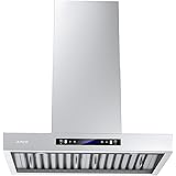 IKTCH 36 inches Wall Mount Range Hood, 900 CFM Stainless Steel Kitchen Chimney Vent with Gesture Sensing & Touch Control…