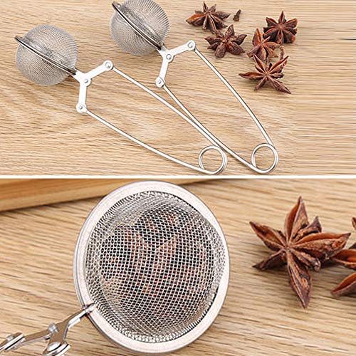 Oopsu 6 Pack Stainless Steel Tea Snap Ball, Ball Shape Tea Infuser with Handle, Tea Mesh Stainless Steel Strainers