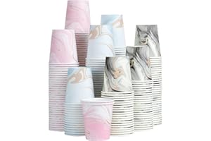 Huifany 300 Pack 5 oz Paper Cups, Disposable Bathroom Cups, Colorful Mouthwash Cups, Small Disposable Paper Cups, Mini Cup for Party, Picnic, BBQ, Travel and Event