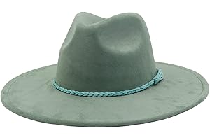 HYYSXBW Big Wide Brim Fedora Hats for Women Men Western Suede Hats Large Felt Panama Hat Rancher Hat