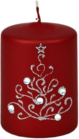 Natale Glitter Immagini.Candela Rosso 7 X 10 Cm Candela Di Natale Glitter Pietra Candela Di Natale Amazon It Casa E Cucina