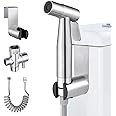 JiGiU Bidet Sprayer for Toilet Handheld Bidet Sprayer Set Stainless Steel Spray Gun and Shower Sprayer Shattaf Toilet Attachment with Hose Easy to Install for Feminine, Baby Cloth, Diaper, Pet or Car