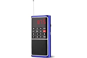 Leting Portable Radio with Mp3 Speaker, Radios Porable FM, Radio Support Tf Card/USB/Music Recording, Emergency Radio Rechargeable Battery Powered,FM Radio with Best Reception (Blue)