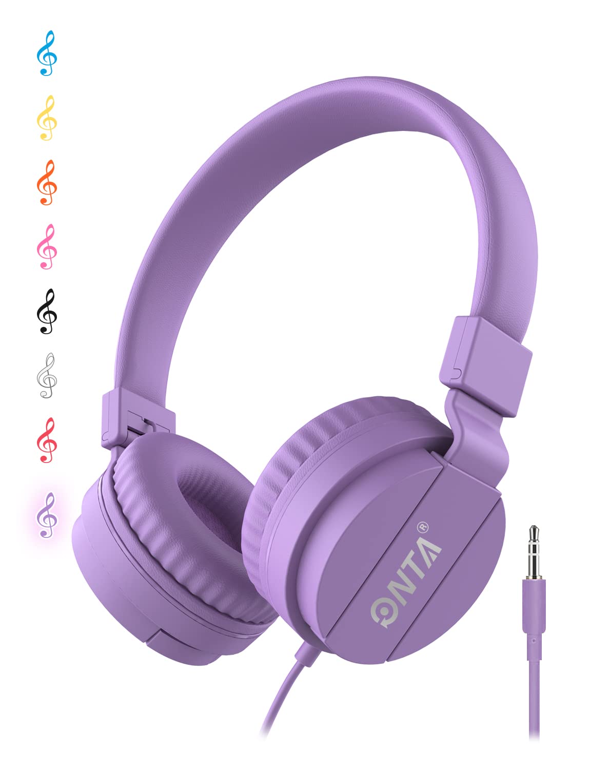 ONTA Foldable Headphone,On-Ear Audio Adjustable Lightweight Headphone for Cellphones Smartphones Iphone Laptop Computer Mp3/4 Earphones (purple)