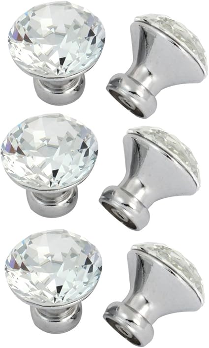 Amazon Com Uxcell 3cm Dia Clear Bling Faux Crystal Dresser Door