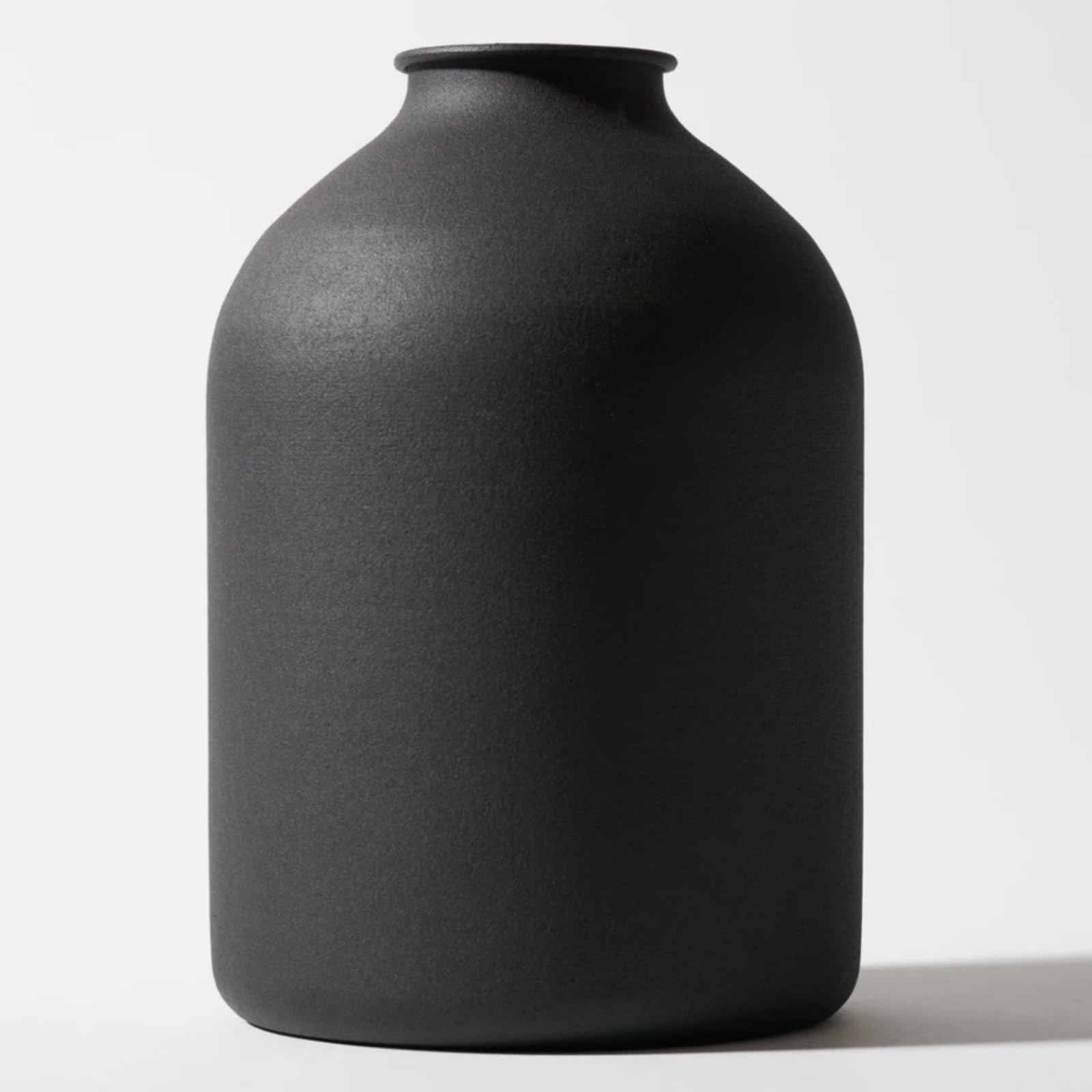 Photo 1 of Medium Black Vase for Flowers Decor Living Room, Matte Black Arlo Vase for Dining Coffee Table Centerpieces, Wabi Sabi Decor, Big Decorative Modern