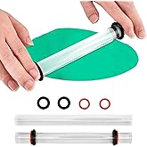 2Pcs Acrylic Clay Rolling Pin with 2 Thickness Rings, Polymer Clay Roller | 7.68 Inch Clear Solid Acrylic Roller for Polymer Clay, Air Dry Clay Tools, Fondant, DIY Clay Earring Sculpting Craft Tools