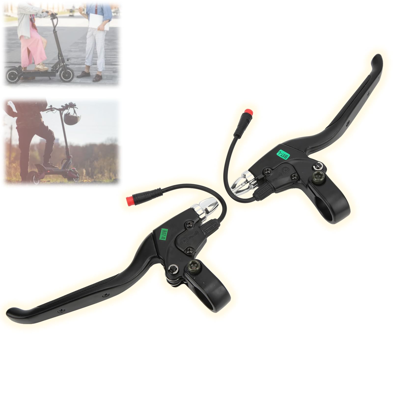 Electric Scooter Brake Lever, 2pin Waterproof Connector Brake Lever Aluminum Alloy High Hardness for 10 inch Handbrake Handle