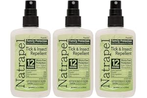 Natrapel Tick & Insect Repellent - Bug Spray with 20% Picaridin - Family Protection Against Mosquitoes, Ticks & More - Up to 12 Hours of Protection - 3.4 fl oz (3 Pack)
