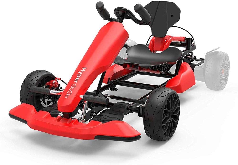 HYPER GOGO Go Kart Kit for Kids and Adults, Hoverboard Attachment - Compatible with All Hover Boards Like 4.5" 6.5" 8.5" hoverboards, (only Go-Kart), Red