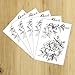 COKOHAPPY Temporary Tattoo Rose Floral Flower Black & White - set of 5 Pcs