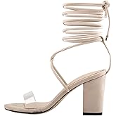 Yolkomo Women's Lace Up Chunky Low Heel Gladiator Sandals