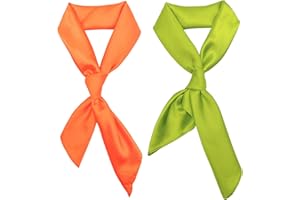 ATAMET Head Scarf Square Neck Ribbon Neck Scarf Satin Scarf Handkerchief for Halloween Retro Women Costume Accessory