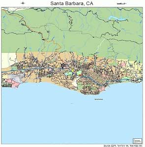 Amazon.com: Large Street & Road Map of Santa Barbara, California CA