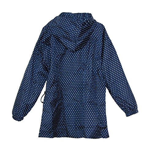 ShedRain Packable Anorak Jacket Lightweight BITTY DOT Blue, Small/Medium