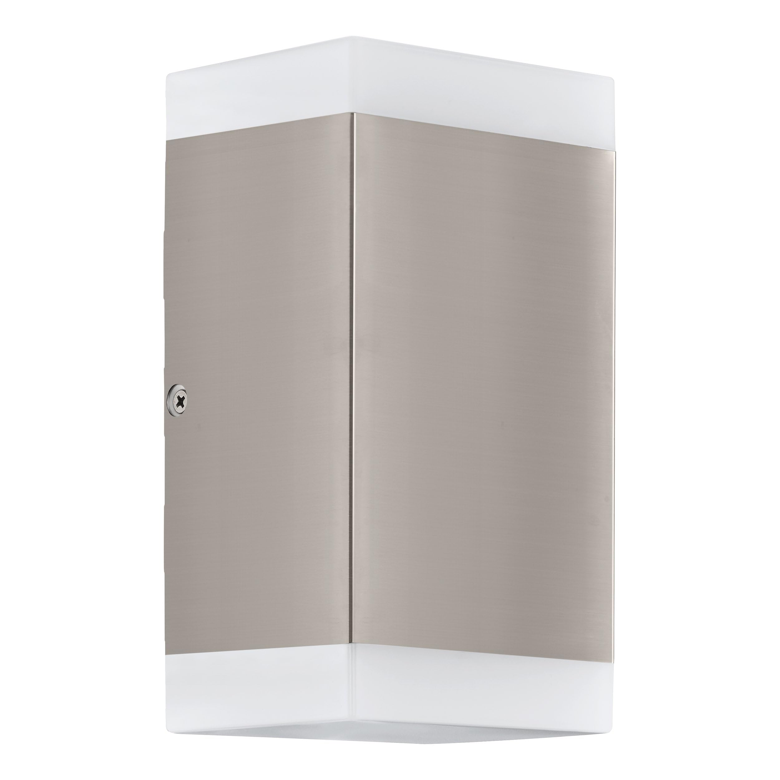 Eglo LED Outdoor wall Light Carpinera, 2 Flame External Porch Lighting, Angular Waterproof Outside lamp Made of Stainless Steel and White Plastic, GU10 Socket, IP44