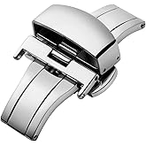 BINLUN Stainless Steel Deployment Clasp Replacement Watch Clasp Buckle for Leather Watch Bands Straps 4 colors (12mm-22mm)