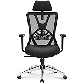 Ticova Ergonomic Office Chair - High Back Desk Chair with Adjustable Lumbar Support, Headrest & 3D Armrest