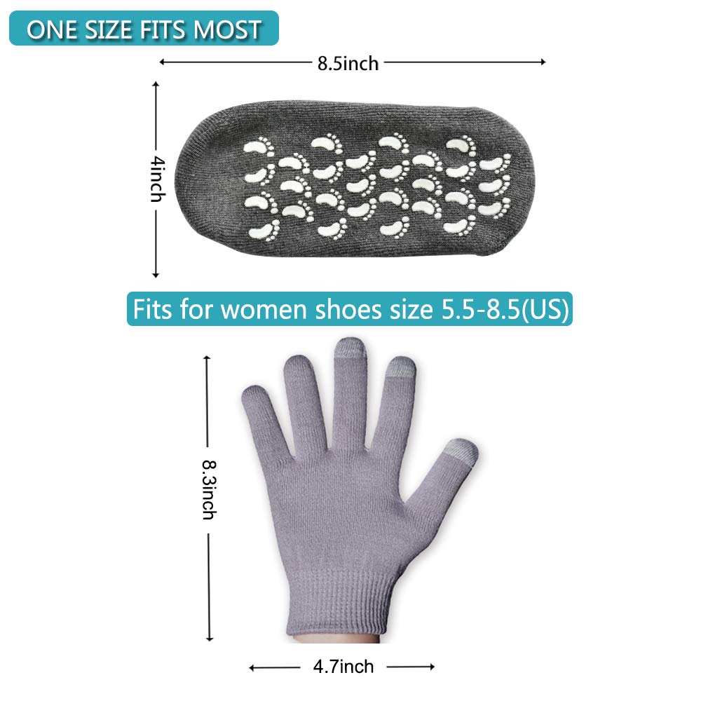 Moisturizing Socks and Gloves, Gel Socks Soft Moisturizing Socks, Gel Spa Socks For Repairing and Softening Dry Cracked Feet Skins, Gel Lining Infused with Essential Oils and Vitamins : Beauty