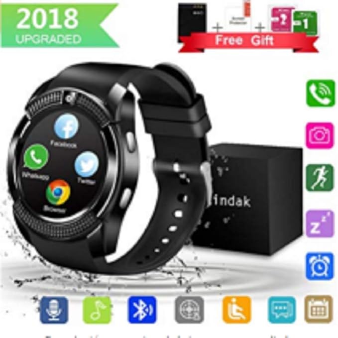 Smartwatch, Impermeable Reloj inteligente Redondo con Sim ...