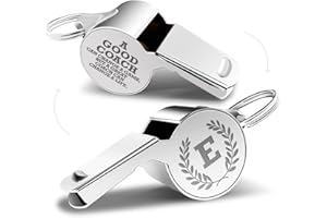 FKOVCDY Letters Coach Gifts, Whistle for Coaches, Whistle Emergency, Thank You Coach Gifts, Coaches Whistle with Lanyard Cheer Coach Gift for Men Women Teachers Referees School Sports Coach Outdoor, Letter E