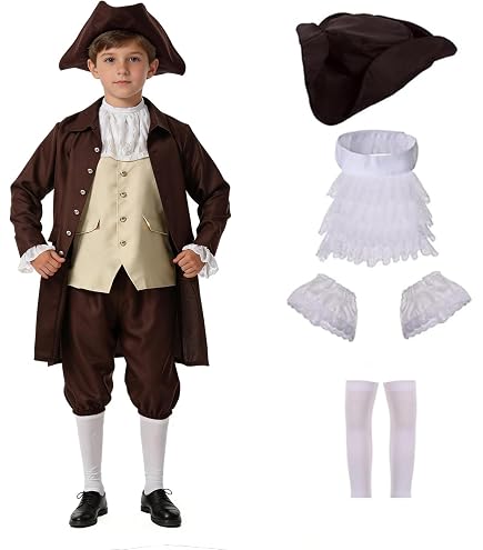 Dress Up America Historisches Alexander Hamilton Kostüm Für Kinder – Größe 12-14, Inkl. Weste, Jabot & Mehr Dress Up America Historisches Alexander Hamilton Kostüm Für Kinder – Größe 12-14, Inkl. Weste, Jabot & Mehr