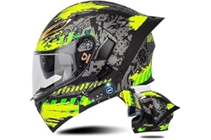 AAREG Bluetooth Modular Motorcycle Helmet with Tail DOT Approved Flip Up Front Helmets Dual Anti-Fog Visors Full Face Helmet Built-in Mp3 Integrated for Adults Men Women 55-64CM