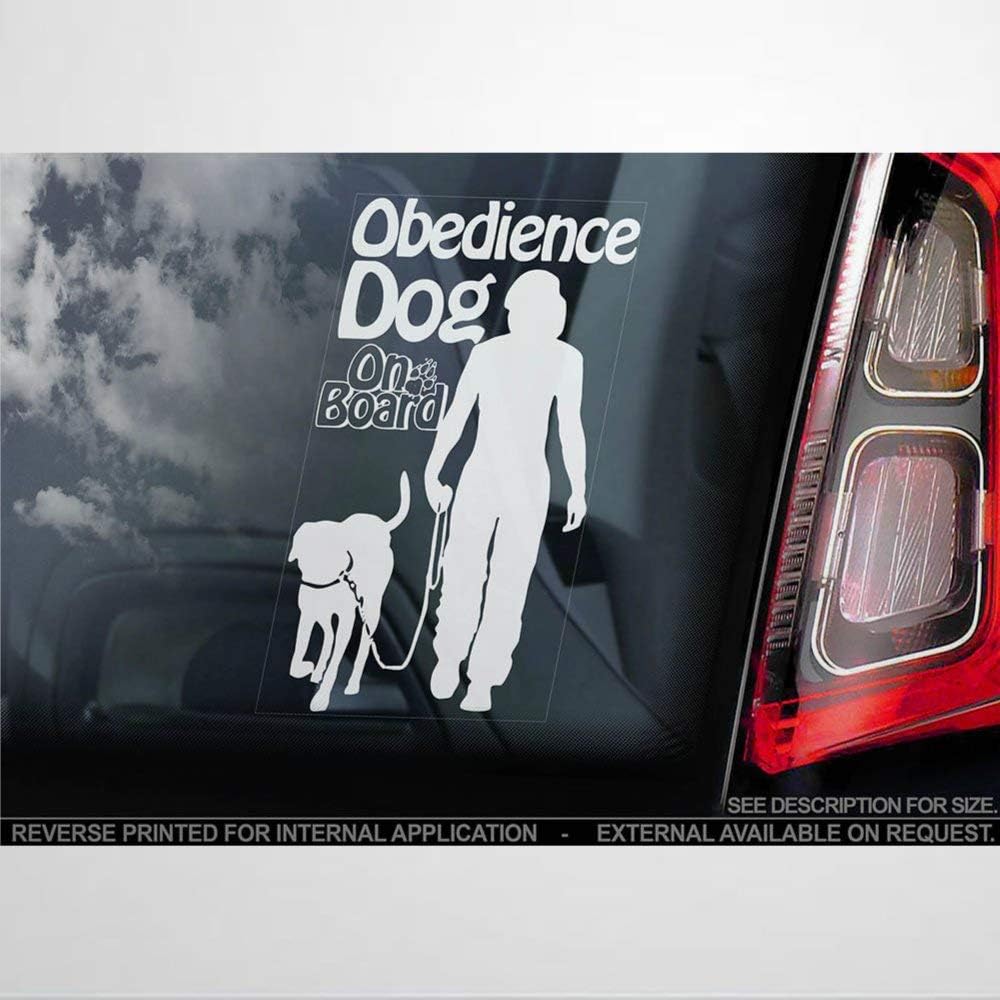 BYRON HOYLE Obedience Dog on Board Vinyl Car Sticker, Training Trial Board Decal, Car Accessories, Laptop Decal, Car Decoration, Bumper Stickers for for Windows, Cars, Trucks, Etc.