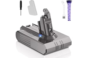 CHANJOYH V6 Battery Replacement-6.0Ah Lithium ion Battery 21.6V Compatible with V6 Absolute Motorhead Animal Slim SV09 SV07 SV06 SV05 SV04 DC59 DC61 DC62 DC72 DC74 Cordless Vacuum with Filter
