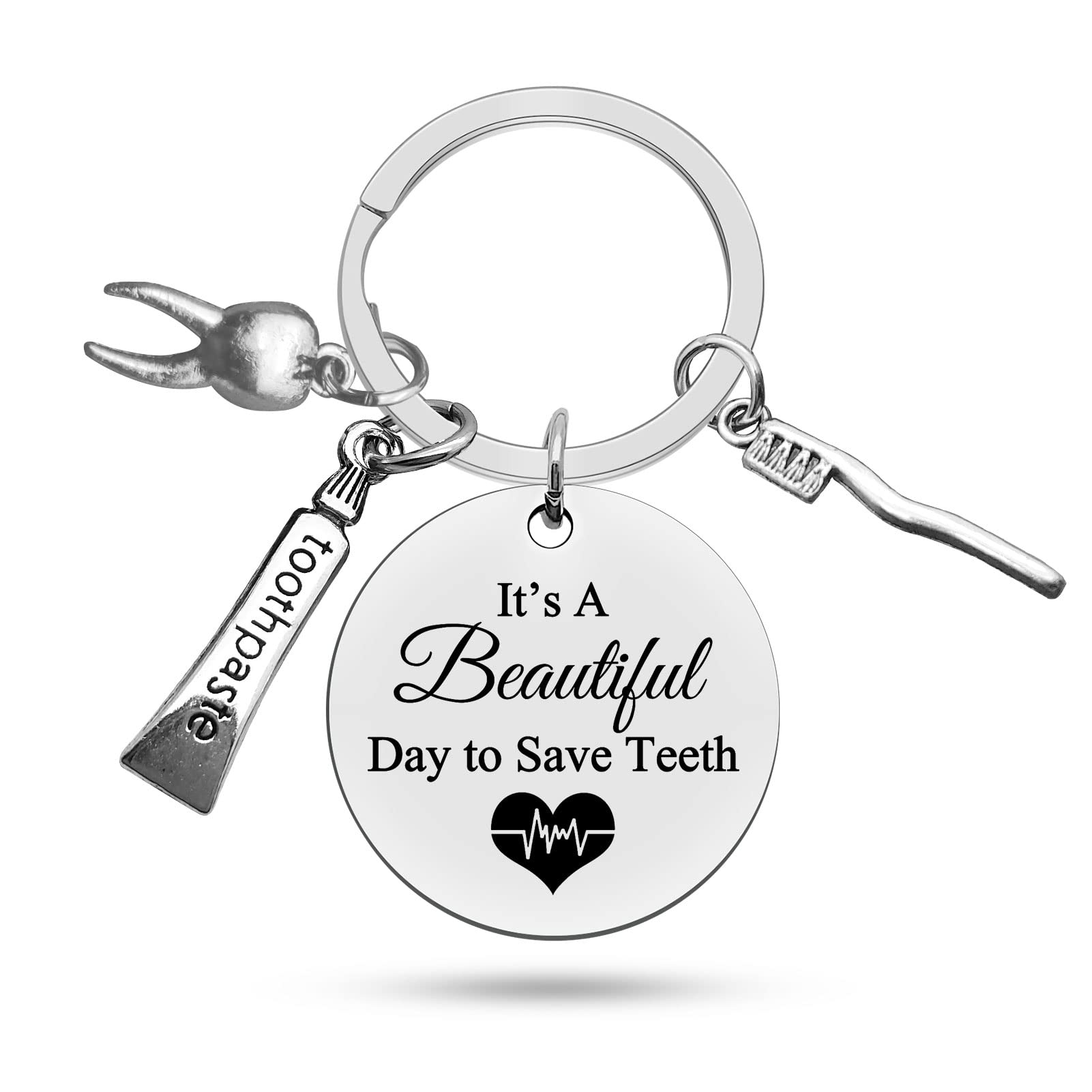 Heigebi Dentist Gift Funny Dentist Keyring Dentist Gifts for Men Women Dental Hygienist Gift Dental Keyring Dental Student Gift Dental Assistant Gift Office Orthodontist Gift Dentist Graduation Gift