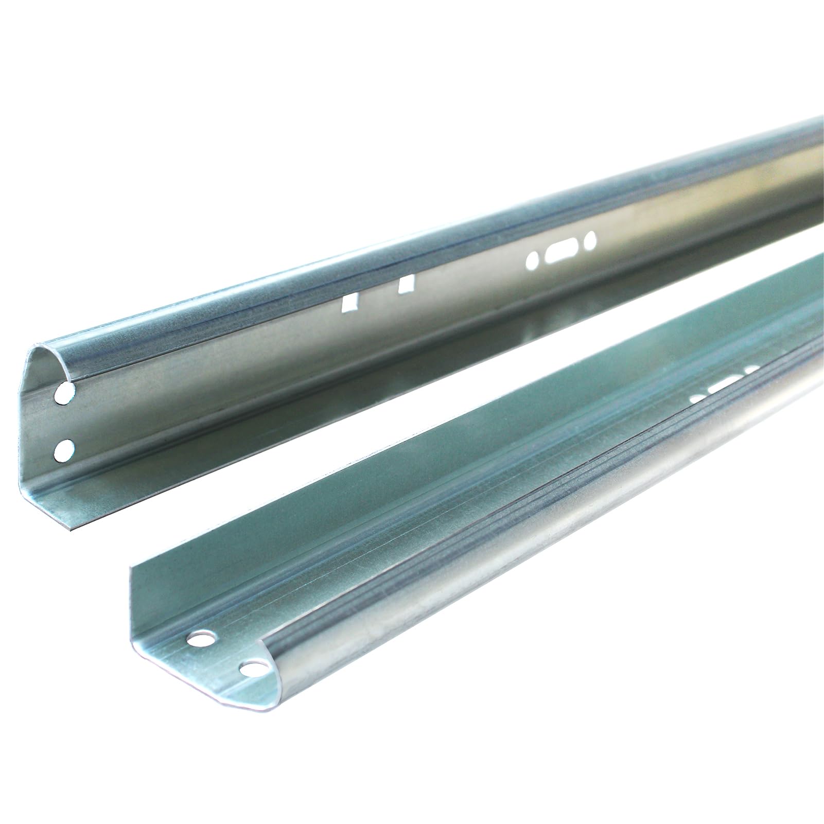 Photo 1 of LAJIAOZ Garage Door Vertical Track Replacement, Galvanized Steel Garage Door Hardware Rails Kit, Set of Left and Right for 2" Light Commercial Side Track Rollers and 7' Foot Tall Garage Door
