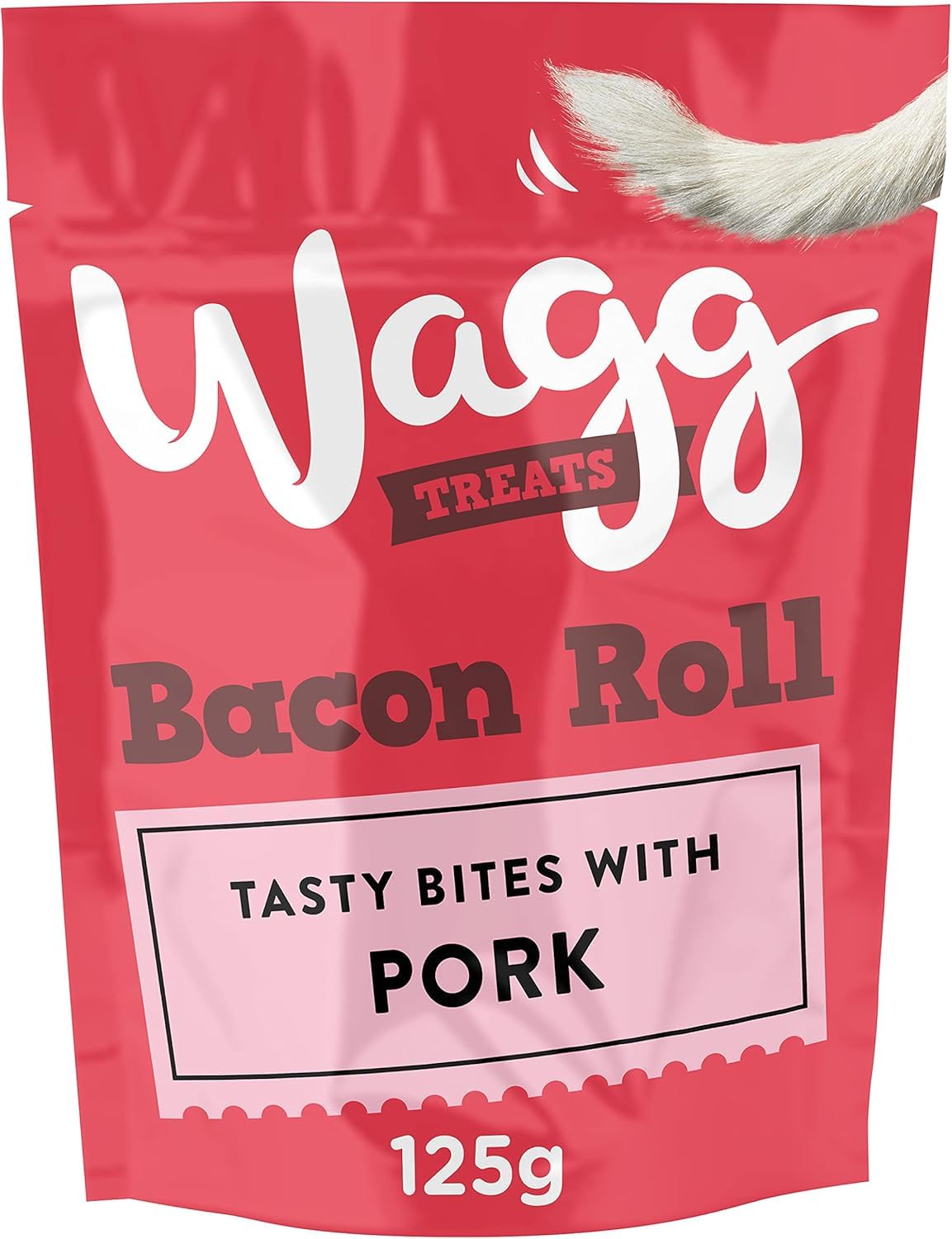 Wagg Bacon Roll Tasty Bites Pork Dog Treats 125g (Pack of 7) - Oven Baked