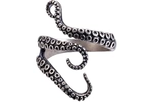 BRBAM Adjustable Punk Style Octopus Tentacle Ring Unisex Devilfish Jewelry Gift