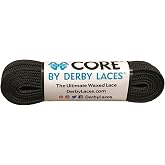 Derby Laces CORE Narrow 6mm Waxed Lace for Figure Skates, Roller Skates, Boots, and Regular Shoes