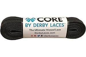 Derby Laces CORE Narrow 6mm Waxed Lace for Figure Skates, Roller Skates, Boots, and Regular Shoes