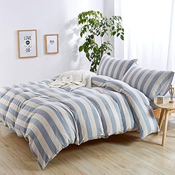 Amazon.com: MKXI Modern Duvet Cover Blue Stripes Pattern