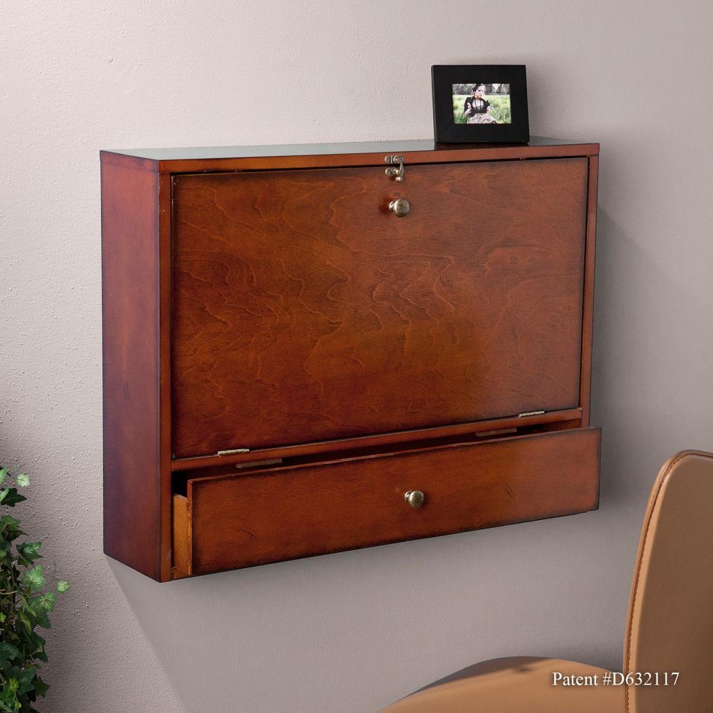 Southern Enterprises Wall Mount Laptop Desk, Brown Mahogany Amazon.ca