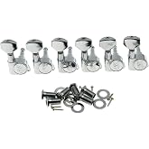 Wilkinson 6 Inline Chrome E-Z Post Guitar Tuners Tuning Keys for Strat Tele