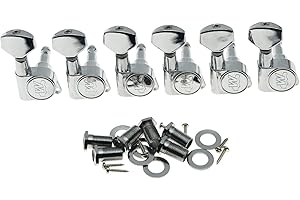DOPRO Wilkinson 6 Inline Chrome E-Z Post Guitar Tuners Tuning Keys for Strat Tele