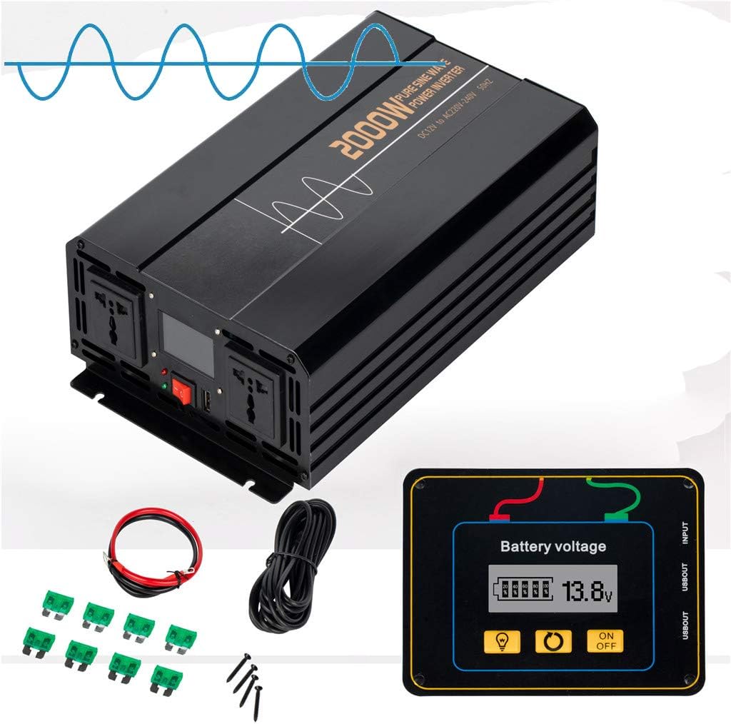SSCYHT Heavy Pure Sine Wave Inverter Peak 4000W DC 24V to AC 120V 230V Converter.