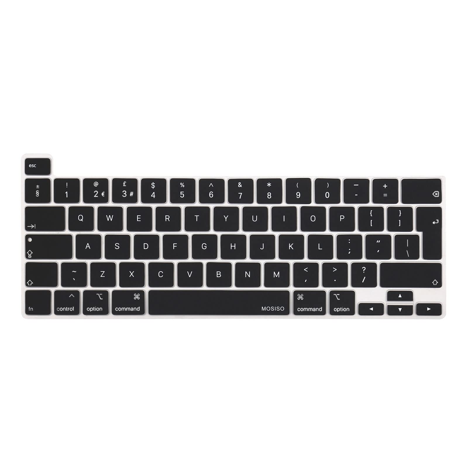 MOSISO Keyboard Cover Compatible with MacBook Pro 13 inch 2025-2020 M2 M1 A2338 A2289 A2251, Compatible with MacBook Pro 16 inch 2020 2019 A2141 Touch ID, Protective Silicone Skin, Black
