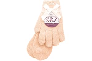 PURPLE CANYON Aloe Socks and Gloves Set | Peach Moisturizing Socks and Gloves Infused with Aloe and Vitamin E | Spa Socks and Gloves for Women