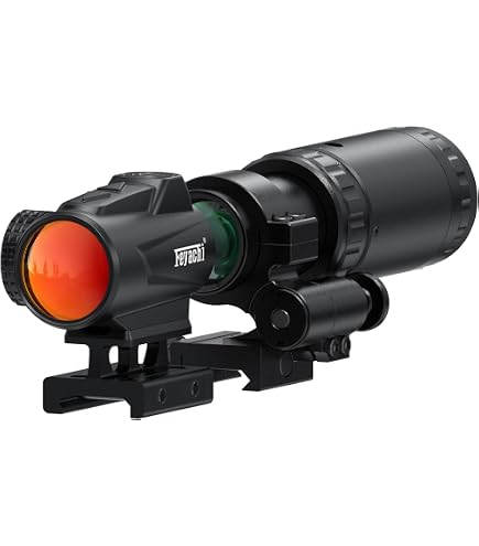 Combo G43: Lupa 3X Y Mira Holográfica De Punto Rojo 558 Con Función IR, Montaje En Riel 20 Mm, Ajuste De Brillo Y Liberación Rápida, Negro